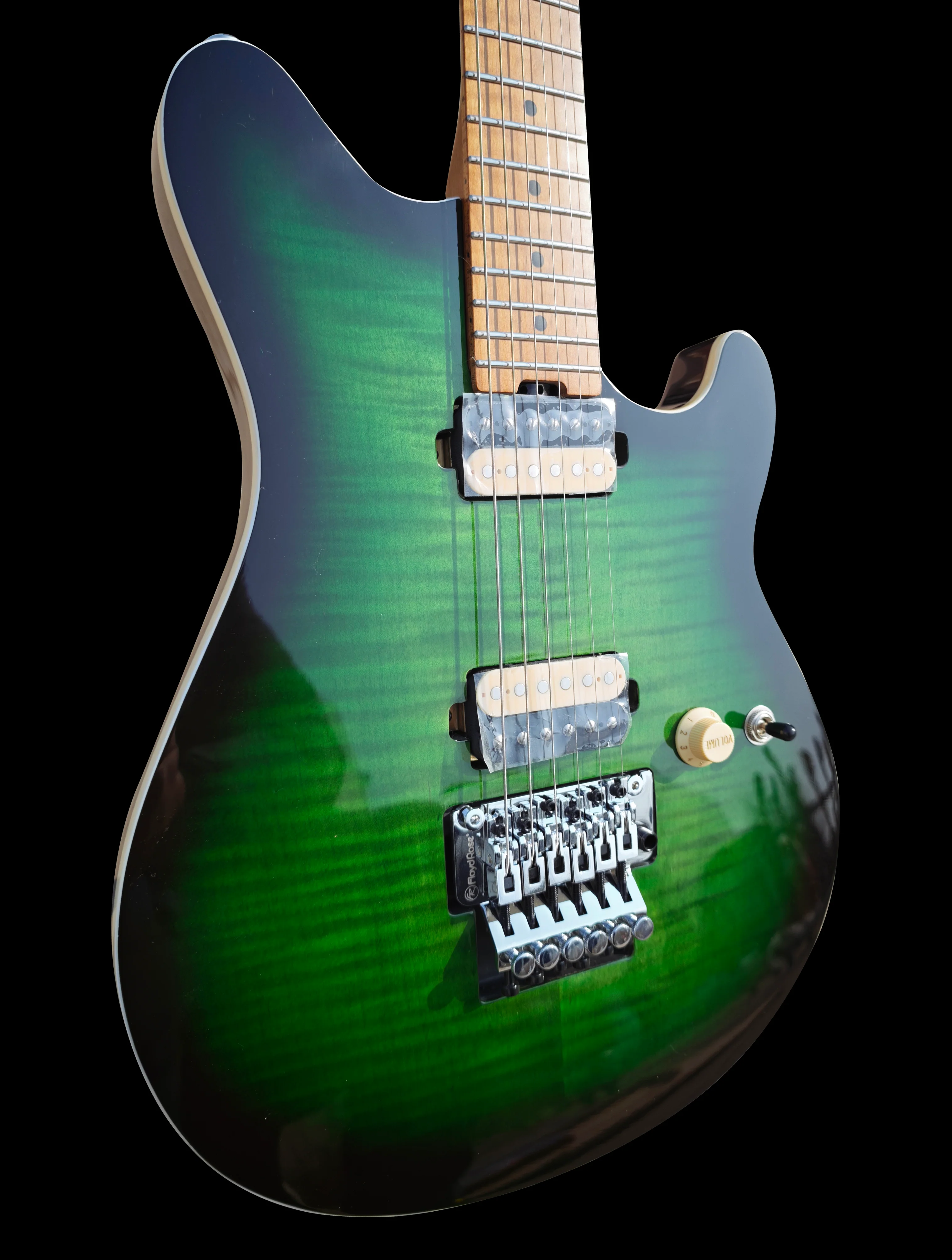 Firefly FFMN Electric Guitar With Flamed Maple Top (Green Burst Color) - Image 3