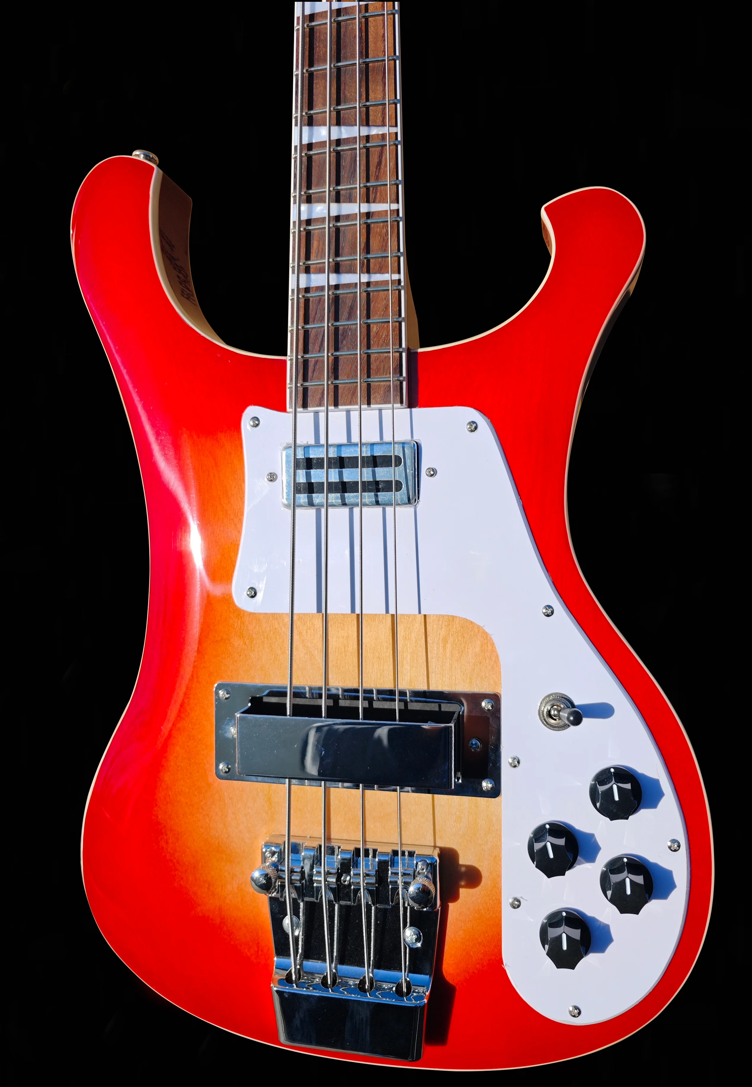 New Firefly RE Bass Electric Guitar (Transparent Red Burst Color) - Image 4