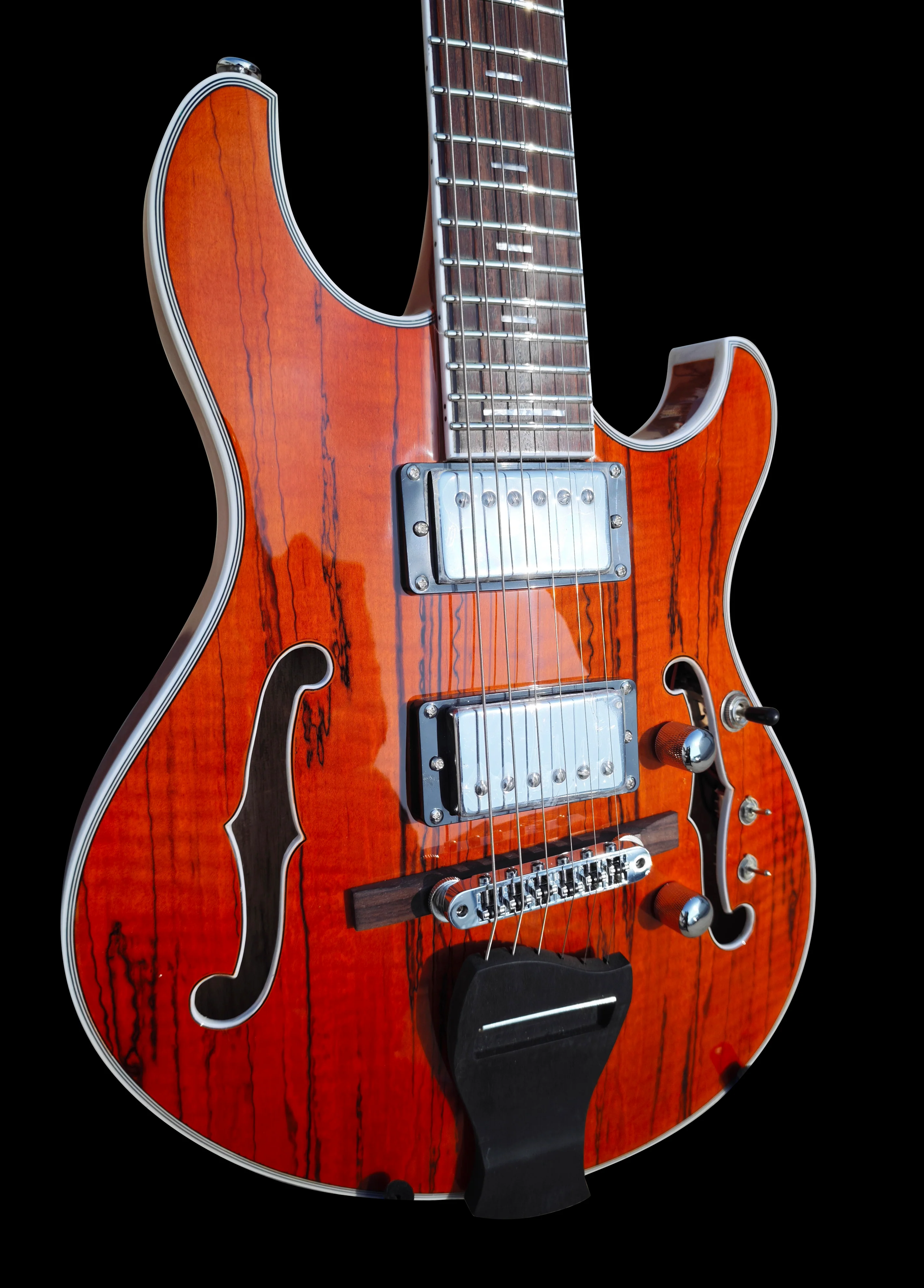 NEW Pegasus Spalted Maple Electric Guitar (Transparent Brown Color) - Image 3